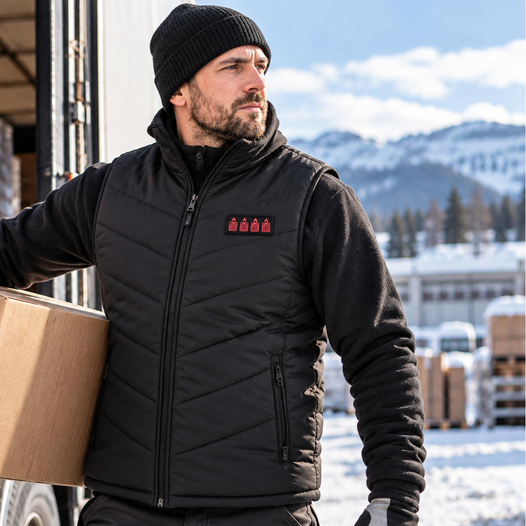 Heated Vest with 19 Heating Panels, 4 Heating Zones and 3 Heat Settings