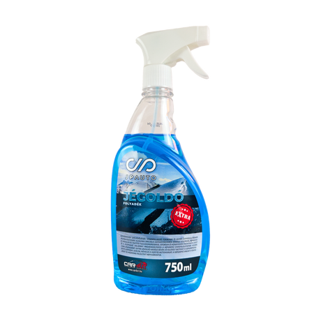 Degivrant parbriz din față, lichid albastru în flacon de 750 ml cu pulverizator