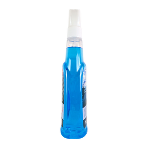 Scheibenenteiser Spray von der anderen Seite, Flasche und Sprühkopf im Profil