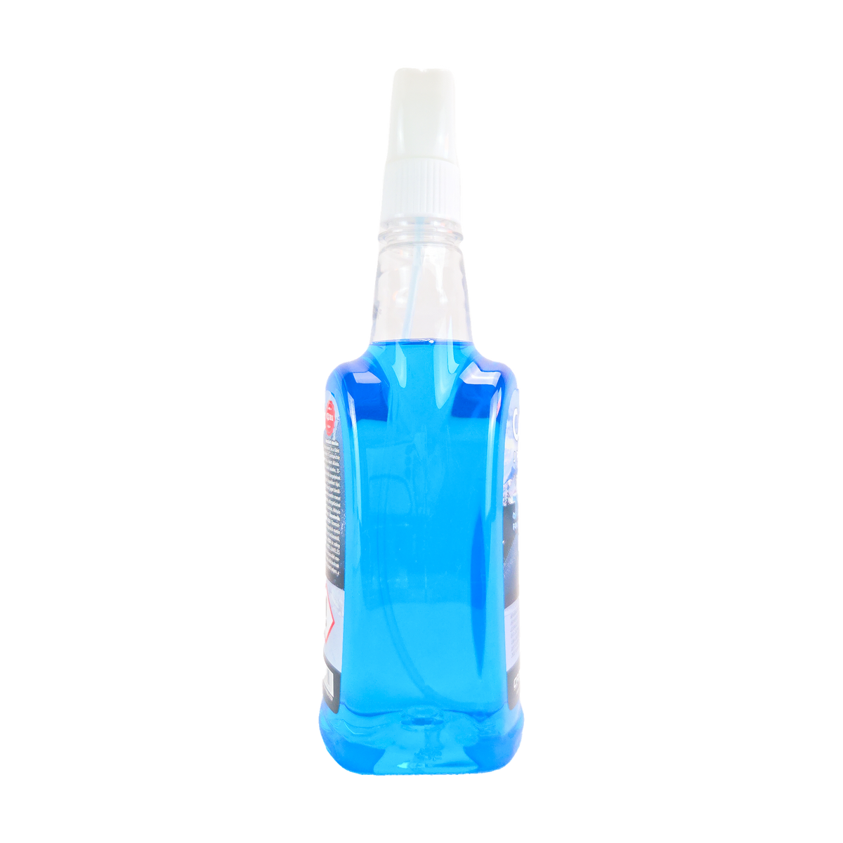 Scheibenenteiser Spray von der anderen Seite, Flasche und Sprühkopf im Profil, 750 ml