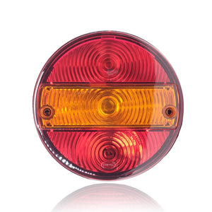 Round Tail Light with Number Plate Illumination - Left Side