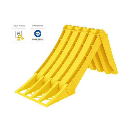 Foldable Plastic Wheel Chock with Metal Reinforcement