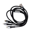 3-in-1 USB-Ladekabel mit Lightning, Type-C & Micro USB – 1,2 m, 5A, Schwarz